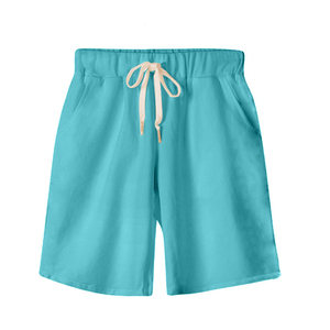 Short de sport décontracté pour homme avec logo personnalisé, en coton respirant, séchage rapide, cordon de serrage, couleur unie, coupe droite, pour entraînement, course et basketball - Product Image 1