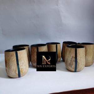 MN EXPORTS Tazas de Té de Madera con Diseño Clásico, Juego de Tazas Duraderas para Té y Café, Uso Sostenible para la Tarde - Product Image 1