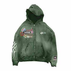 Sudadera con Capucha de Felpa Premium con Efecto Lavado Ácido AMALFI, Estilo Vintage, Unisex, Corte Holgado, 100% Algodón, 340g, Bordada - Product Image 1