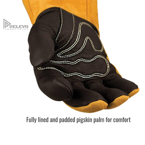 Guantes de Soldadura de Cuero Vacuno de Grado Industrial, Guantes Resistentes al Calor con Protección Fuerte y Anti-Cortes - Product Image 2