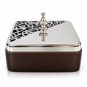 Caja Redonda de Acrílico para Chocolates con Tapa Bordada con Diseño de Palmera, para Bodas y Regalos Premium, Tamaños y Colores Personalizables Disponibles - Product Image 3