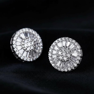 Pendientes de Plata de Ley 925 con Moissanita y Baño de Oro, Diseño de Tornillo a Prueba de Agua, Certificación IGI, Modernos, para Hombre, Aniversario - Product Image 4