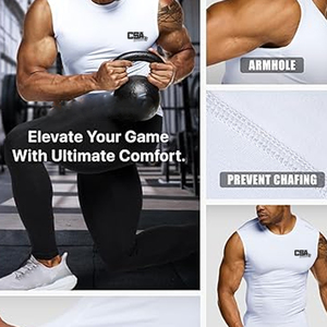 High Demand Lightweight Sleeveless <b>Compression</b> Shirt Men Breathable Quick Dry Gym Workout Running Training - Product Image 4