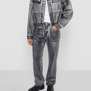 Conjunto de Pantalones y Chaqueta de Mezclilla para Hombre de Invierno, Calidad Premium, Estilo Casual Urbano, Diseño Personalizado, 100% Algodón, Ropa al por Mayor - Product Image 4