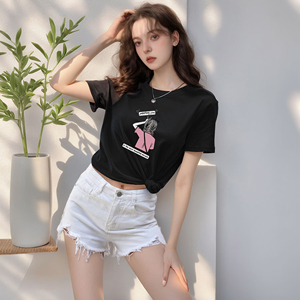 เสื้อยืดแขนสั้นผ้าคอตตอน 100% ระบายอากาศได้ดี คอวีติดกระดุม แต่งลายบาติก ผ้าคอร์ดูรอย สำหรับผู้หญิง ใส่ได้ในฤดูร้อน พร้อมป้ายไมโครแบบกำหนดเอง - Product Image 6
