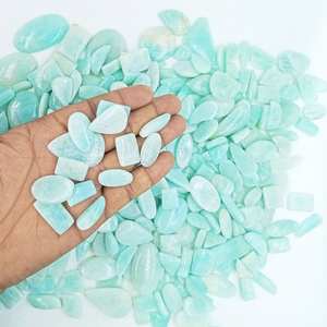 พลอยอะมาโซไนต์สีน้ำเงินธรรมชาติแบบคาโบชอง ขัดเงา สำหรับทำเครื่องประดับ ขายส่งจำนวนมาก - Product Image 3