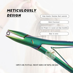 Stainless Steel Hair <b>Extension</b> Plier Multi-Function Hair <b>Extension</b> Tool Plier For Link and Micro Ring <b>Extension</b> Micro Ring <b>Beads</b> - Product Image 4