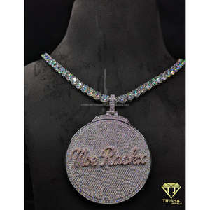 Chaîne tennis de luxe haute qualité entièrement sertie de diamants Moissanite VVS en argent sterling 925, bijoux hip-hop par Trisha Jewels - Product Image 6