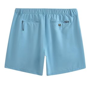 Pantalones cortos deportivos elegantes para hombre, pantalones cortos de color liso, pantalones cortos de secado rápido con cordón en la cintura, pantalones cortos de baño informales - Product Image 2