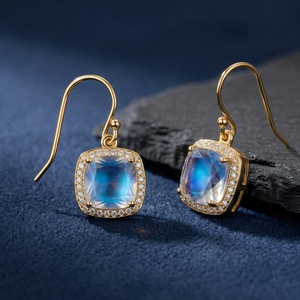 Boucles d'oreilles en argent sterling 925 plaqué or 18 carats avec zircone cubique blanche arc-en-ciel de 10 mm, clous classiques pour femmes - Product Image 5