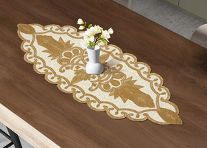 Needlework Embroidery Beaded <b>Table</b> <b>Runner</b> for Tabletop and Kitchen Home Decor Mat Top Quality Product at Very Low Price - Product Image 4