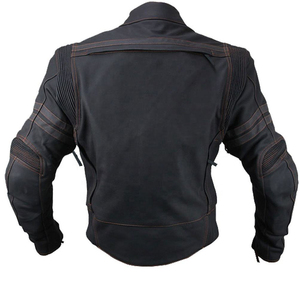Blouson de moto unisexe en cuir noir, manches longues, respirant, séchage rapide, coupe-vent, toutes saisons, vêtements de course - Product Image 5