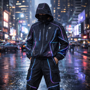 Custom Manufacturer Techwear Thermochromic Streetwear Heat Reactive Water Reactive Windbreaker B2B <b>Waterproof</b> Rain men's <b>jackets</b> - Product Image 1