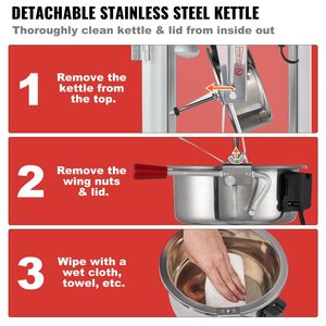 Macchina per Popcorn da 12 once per Popcorn da 1440W 80 tazze di Popcorn rosso - Product Image 6