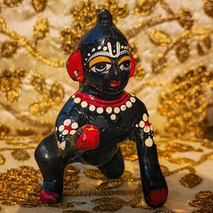 Escultura Decorativa de Bronce Hecha a Mano de Gopal Laddoo, Ídolo Hindú de Krishna, para Decoración del Hogar y Sala de Estar en Diwali Puja - Product Image 4