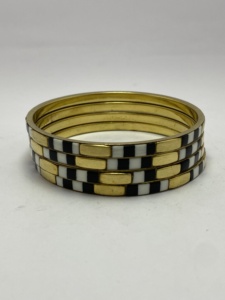 Vintage <b>Gold</b> Plated Resin Jewelry with Special Designs Latest Stylish Pieces Unisex Colorful Brass Bangles <b>Charm</b> <b>Bracelets</b> - Product Image 6