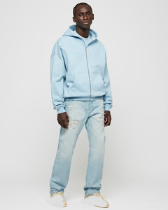 Sudaderas con capucha azul cielo personalizadas, de mezcla de algodón grueso, estilo oversize, para streetwear, marca privada, OEM, ODM - Product Image 1