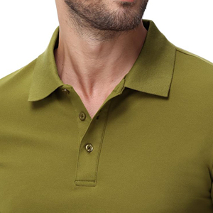 Polo de Manga Corta para Hombre, Color Verde Oliva, de Alta Calidad, 100% Algodón, Secado Rápido, Tejido de Punto, Color Sólido, Estilo Casual - Product Image 6