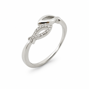 Anillo Doble Ovalado de Plata de Ley 925 para Mujer con Circonita Cúbica, Minimalista, Moderno, Elegante, Acabado Pulido, para Uso Diario - Product Image 2