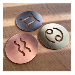 Sous-verres personnalisés en aluminium et laiton de haute qualité, couleur or ivoire, pour tasses à thé ou verres – Approvisionnement direct usine - Product Image 1