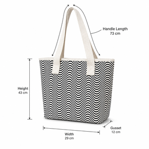 Sac fourre-tout de plage en toile de coton laminée à rayures ondulées personnalisé 8oz 29x43x12 cm Vente en gros OEM ODM Fabricant Exportateur Marque Privée - Product Image 2