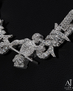 Collar de Perlas de Agua Dulce y Moissanita AARVA JEWELS, Cadena Cubana Chapada en Rodio, Plata 925, Estilo Hip Hop, Regalo Clásico para Hombres y Mujeres - Product Image 3