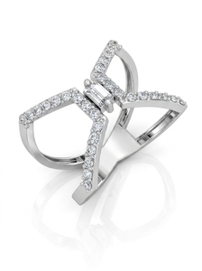 Anillo de Compromiso Romántico para Mujer, Oro Sólido de 14K, Diamante Cultivado en Laboratorio, Corte Esmeralda y Pera, Certificado IGI - Product Image 2