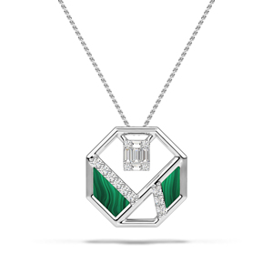 Collier pendentif en diamant de laboratoire de luxe, or blanc 14K 18K avec chaîne, élégant, or, platine, argent, bijoux fins modernes - Product Image 1