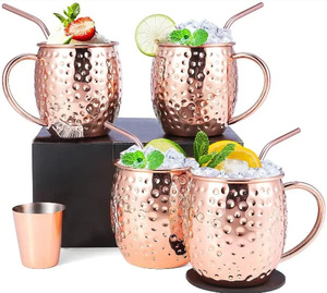 Mug à Moscow Mule en cuivre avec poignée, vaisselle classique pour bière, café et boissons chaudes - Product Image 6