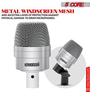 Kit Microfoni Professionali per Batteria a 7 Pezzi, Set Microfoni Dinamici Cablati XLR per Studio, Palco e Uso Live DM 7ACC per Tom, Rullante e Grancassa - Product Image 3