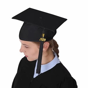 Gorra de Graduación Negra Personalizable al por Mayor para Uso Escolar, 100% Poliéster con Borla 2025 para Adultos - Product Image 3