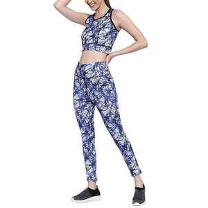 Ensemble de yoga 2 pièces pour femmes avec impression par sublimation, leggings et soutien-gorge à séchage rapide, tenue de sport athlétique pour femmes - Product Image 5