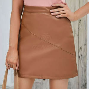 Falda de cuero para mujer a precio económico, estilo nuevo, color personalizado, hecha con cuero de alta calidad. - Product Image 2