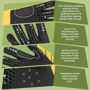 Batting Gloves feature advanced grip technology With Optimized Comfort, Durable Construction, Adjustable Wrist Closure - Product Image 4