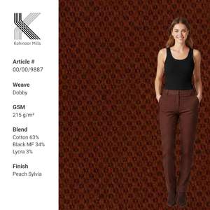 Tela de Terciopelo Elástica de 260 GSM, Mezcla de Algodón, Poliéster y Spandex, Acabado Suave y Transpirable, Ideal para Pantalones Chinos y Prendas de Vestir - Product Image 1