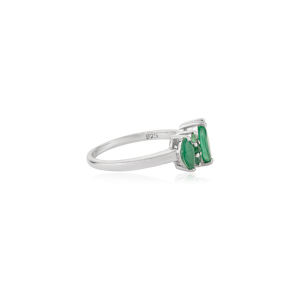 Elegante Anillo de Plata con Corte Marquesa y Esmeralda, Diseño de Joyería Fina al por Mayor, Joyería Fina para Mujer - Product Image 5