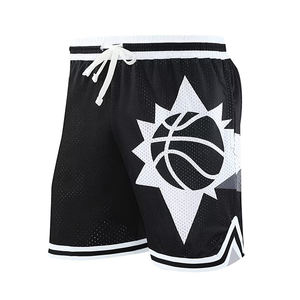 Shorts de basket-ball décontractés en maille noire pour hommes, confortables, à séchage rapide, respirants, écologiques, antibactériens, grandes tailles - Product Image 4