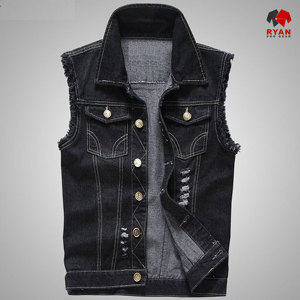 Ryan Pro Gear Nouveau design Gilet en jean unisexe sans manches écologique et tendance avec logo personnalisé - Product Image 5
