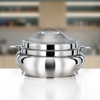 Olla Clásica Duradera de Acero Inoxidable con Tapa, Calentador de Comida Árabe, Olla para Guisos, Capacidad de 1.2L-8.5L, Apta para Gas e Inducción - Product Image 2