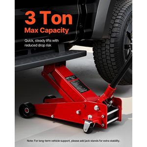 Martinetto idraulico da officina in acciaio a basso profilo da 3 tonnellate (6614 libbre) con pompa a sollevamento rapido a pistone singolo per auto - Product Image 3