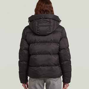 Custom Women's Glossy Hooded Down <b>Puffer</b> <b>Jacket</b> Black <b>Cropped</b> Winter Coat Duck Down Outerwear Women Bomber <b>Jacket</b> - Product Image 3