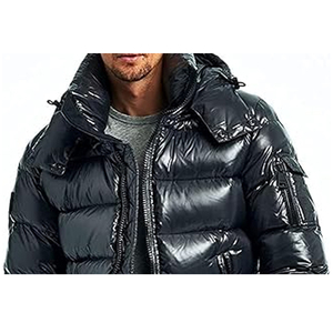 Pakistan Manufacture Men's Coated Stand Collar Puffer <b>Jacket</b> Winter Resistant Packable Lightweight Hood Custom Plus Size - Product Image 5