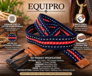Ceinture décontractée vintage Equipro en cuir véritable, motif chevrons, boucle carrée argentée, en cuir de vachette respirant, largeur 3,5 cm, durable, 110 cm - Product Image 4