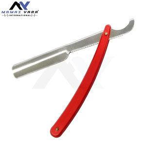 Plastic Handle Turkish Straight Razor Red Straight Edge Stainless Steel Sharp Barber Razor Folding Shaving Beard Cutter - Product Image 3