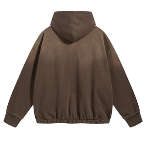Sudadera con capucha de algodón grueso con efecto lavado ácido y desgastado, estilo vintage, para gimnasio, streetwear, OEM, serigrafía y bordado - Product Image 4