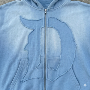 Sweat à capuche pour homme, coupe classique, 100% coton, imprimé, effet délavé à l'acide, broderie, hiver - Product Image 3