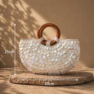 กระเป๋าถือทำมือประดับลูกปัดแก้วแบบกำหนดเองได้ รับรองโดย MS Handicraft ผลิตในอุตรพัฎฐ์ สไตล์อินเดีย - Product Image 2
