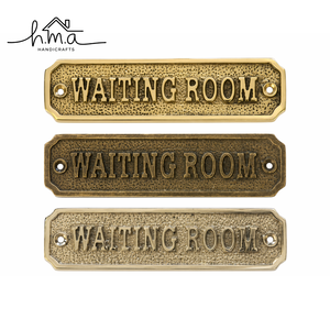 Vintage Brass Waiting Room <b>Door</b> Sign Antique Style Wall Plaque Decorative Office Name <b>Plate</b> Retro Brass Room Sign <b>Plate</b> - Product Image 1