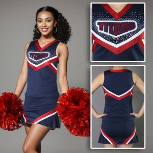 Nouveaux uniformes de cheerleading personnalisés et ensembles d'entraînement, vêtements de sport confortables 100% polyester avec couleurs et designs personnalisables - Product Image 1