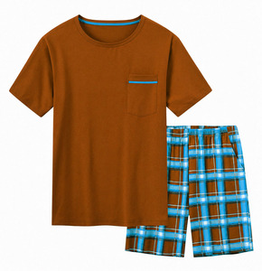T-shirts à manches courtes en coton pur uni et ensembles courts pour hommes OEM, vêtements décontractés en gros, personnalisables par sublimation - Product Image 6